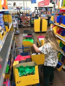 Shopping Cart full of school supplies